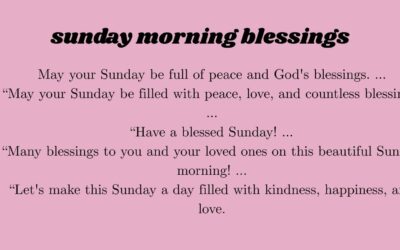 inspirational sunday morning blessings
