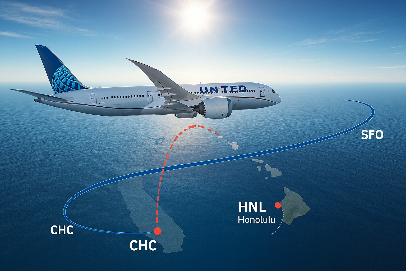 united christchurch sfo diverted honolulu